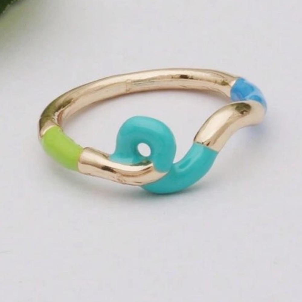 Gold and Blue Knot Ring